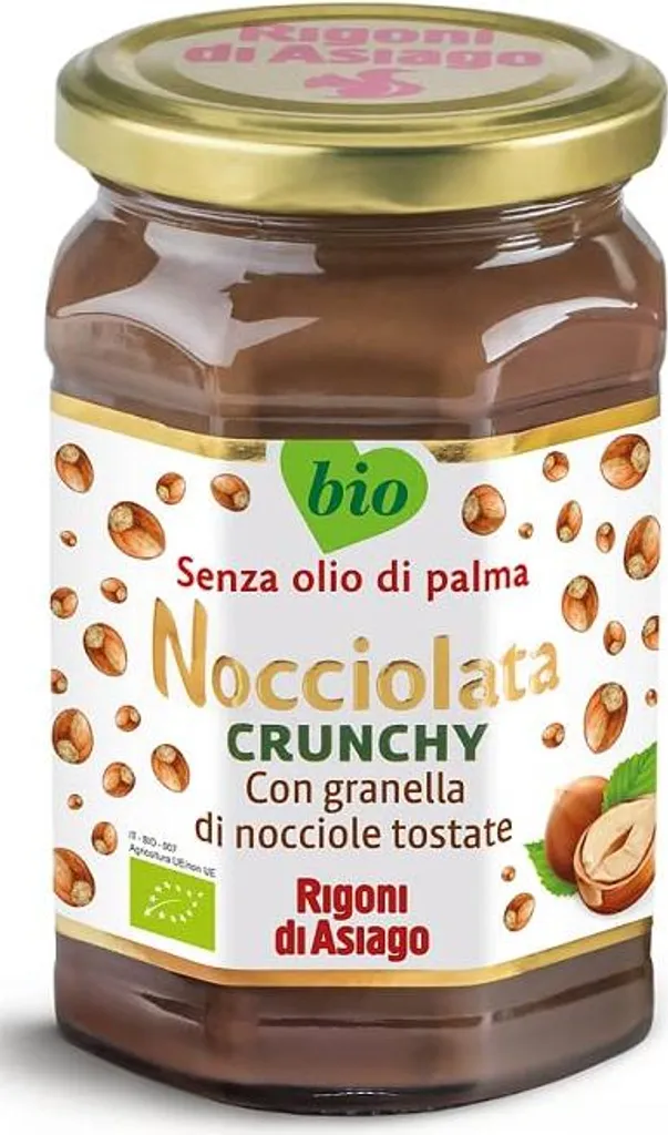 Rigoni di Asiago Nocciolata Crunchy Hazelnut Spread Cream with chopped roasted hazelnuts 270g