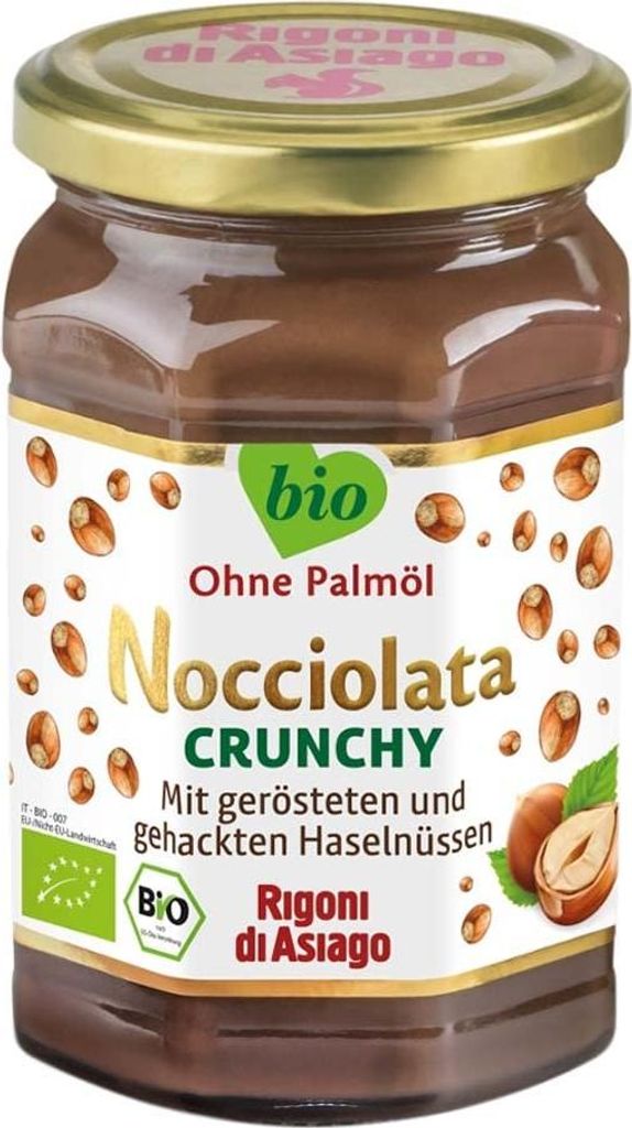 Rigoni di Asiago Nocciolata, nut nougat spread, crunchy, 270g