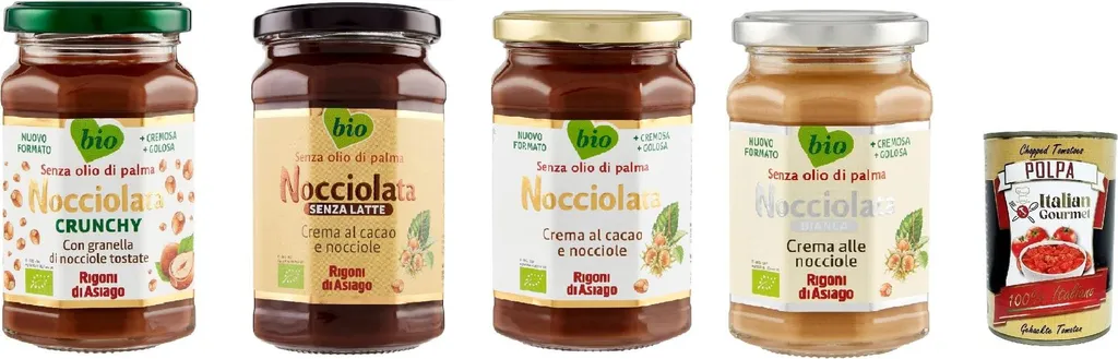 Rigoni di Asiago Nocciolata - Sample Pack, 4 x 250g, Hazelnut Cream without Palm Oil, Nut Nougat Cream without Palm Oil, Delicious Spread + Italian Gourmet Polpa 400g