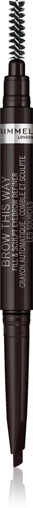 Rimmel Brow This Way eyebrow pencil with 2 in 1 brush Farbton 004 Soft Black 0,25 g