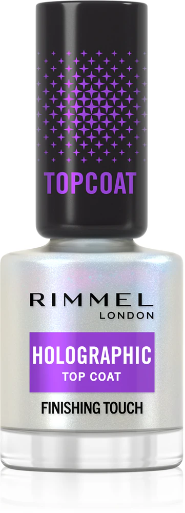 Rimmel Holographic nail polish finish with glitter particles