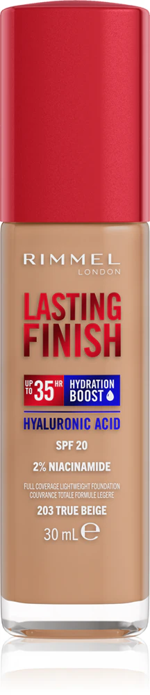 Rimmel Lasting Finish 35H Hydration Boost Hydrating Make Up SPF 20 Farbton 203 True Beige 30 ml