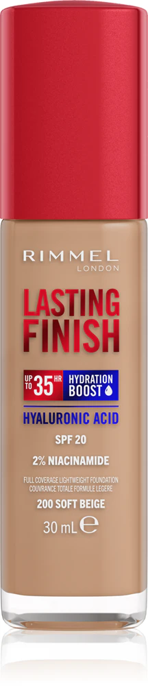 Rimmel Lasting Finish 35H Hydration Boost Hydrating Make Up SPF 20 Farbton 200 Soft Beige 30 ml