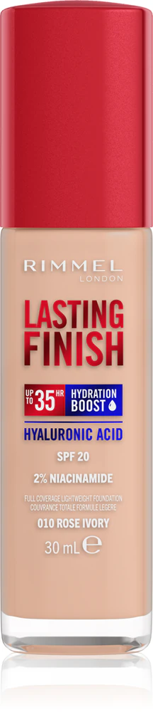 Rimmel Lasting Finish 35H Hydration Boost Hydrating Make Up SPF 20 Farbton 010 Rose Ivory 30 ml