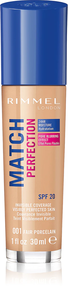 Rimmel Match Perfection Liquid Make-Up SPF 20 Farbton 001 Fair Porcelain 30 ml