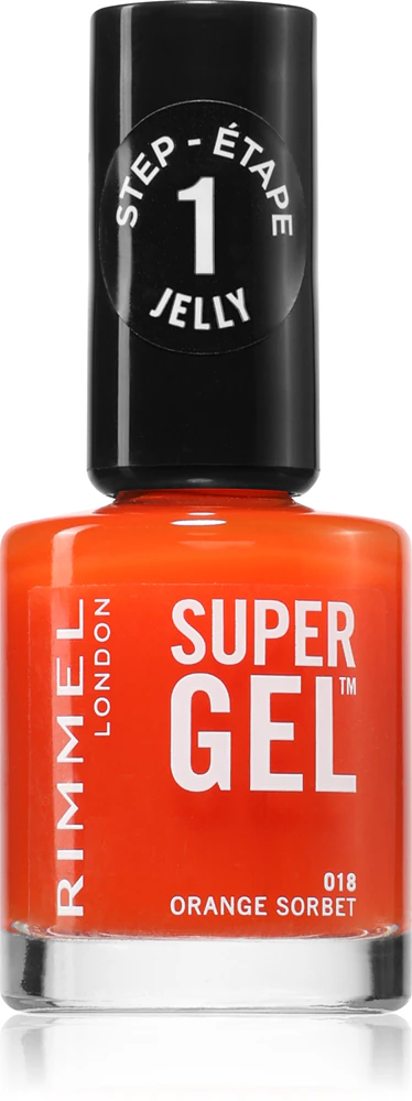 Rimmel Super Gel Gel Polish for Fingernails - no UV/LED lamp required Farbton 018 Orange Sorbet 12 ml