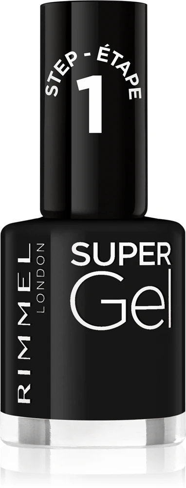Rimmel Super Gel gel polish for fingernails - no UV/LED lamp required Farbton 070 Black Obsession 12 ml