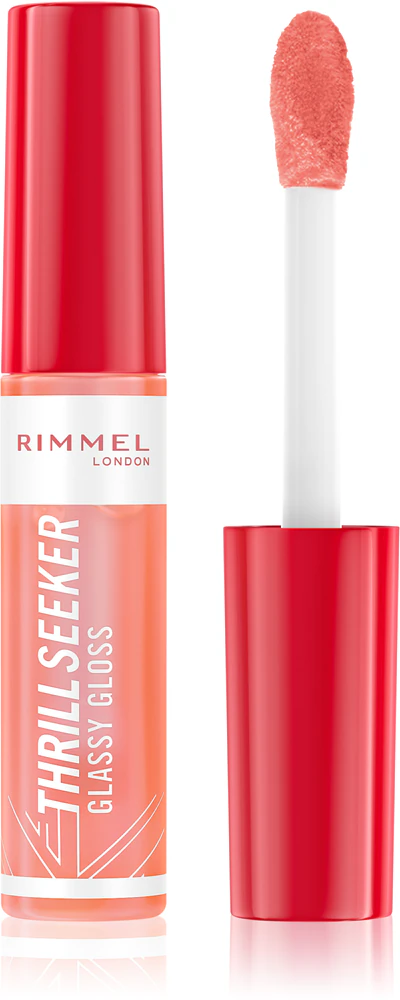 Rimmel Thrill Seeker Glassy Gloss lip gloss for more volume Farbton 250 Peachy Vibes 10 ml