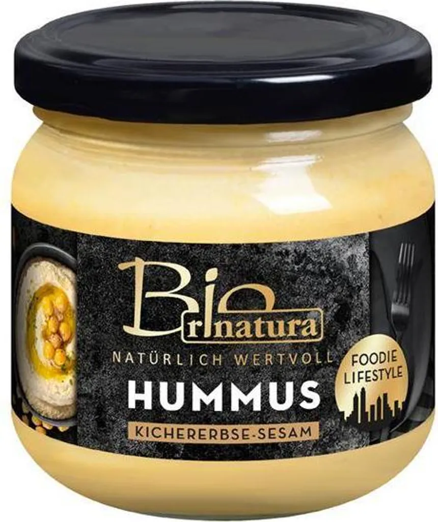 Rila Rinatura Hummus Chickpea Sesame 180g Jar Source of fiber Vegan Mildly spicy in taste 180g