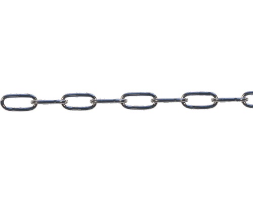 Ring chain Pösamo Ø 3 mm nickel-plated steel, straight shape, sold by the meter