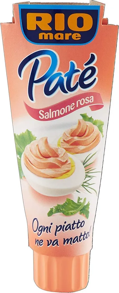 Rio Mare - Pink Salmon Pâté, creamy and spreadable, 6 tubes of 100g each + Italian Gourmet Polpa 400g