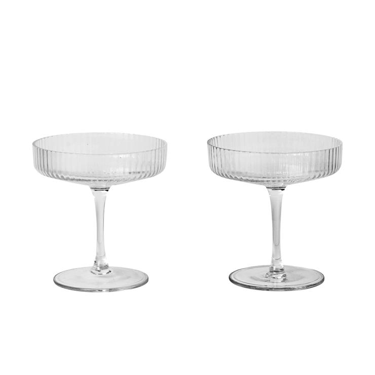 Ferm Living Ripple Champagne Glass 2-Pack