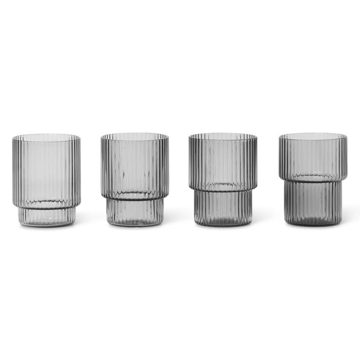 Ferm Living Ripple Espresso Glass 6 Cl 4-Pack