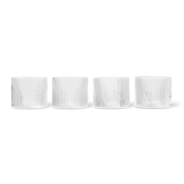 Ferm Living Ripple glass low 4 pack