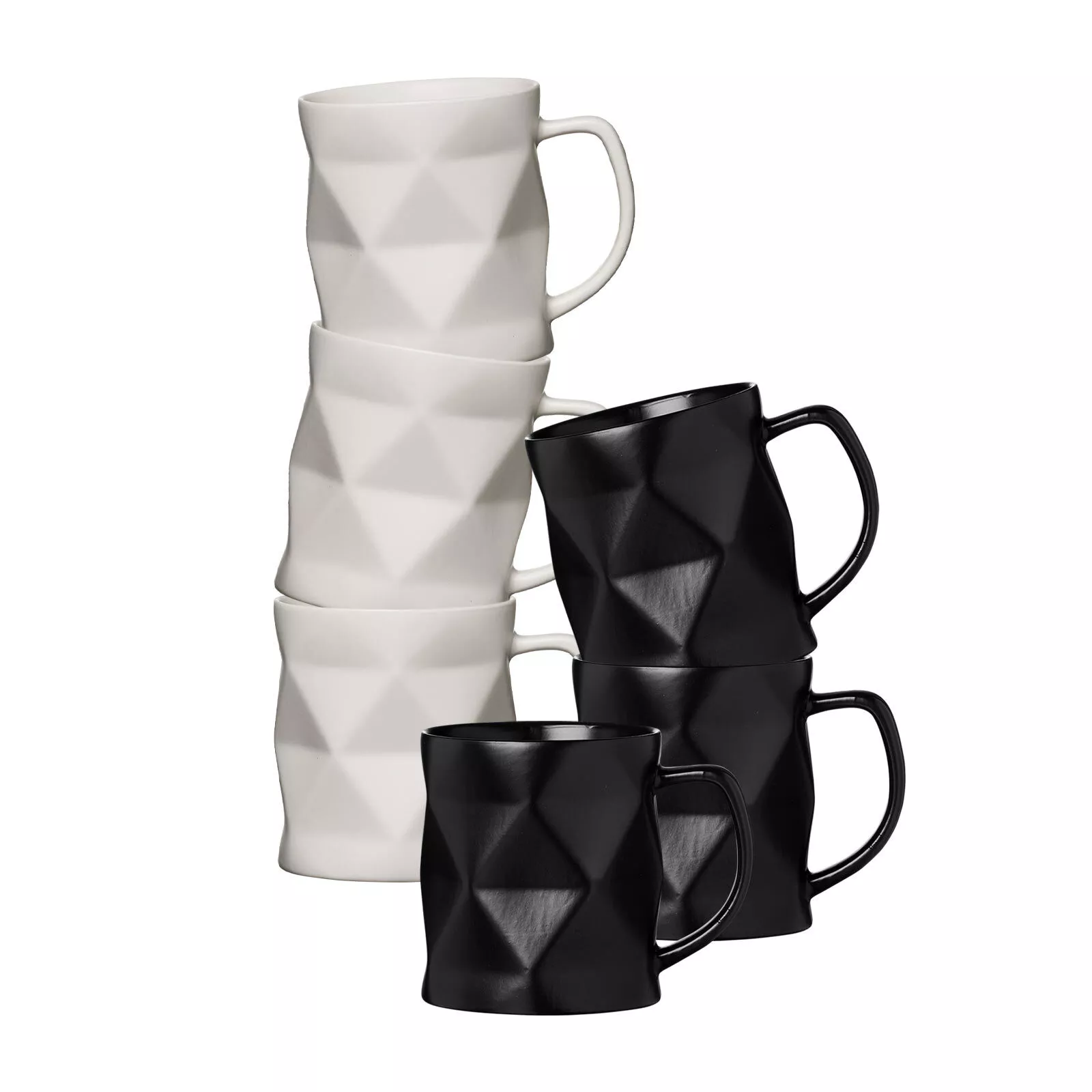 Ritzenhoff Breker Tekia mugs, black and white, 400 ml, set of 6