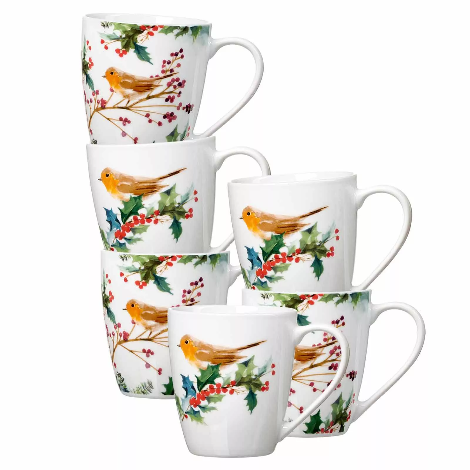 Ritzenhoff Breker Mug Winter Bird multicolored 360 ml 6-piece set