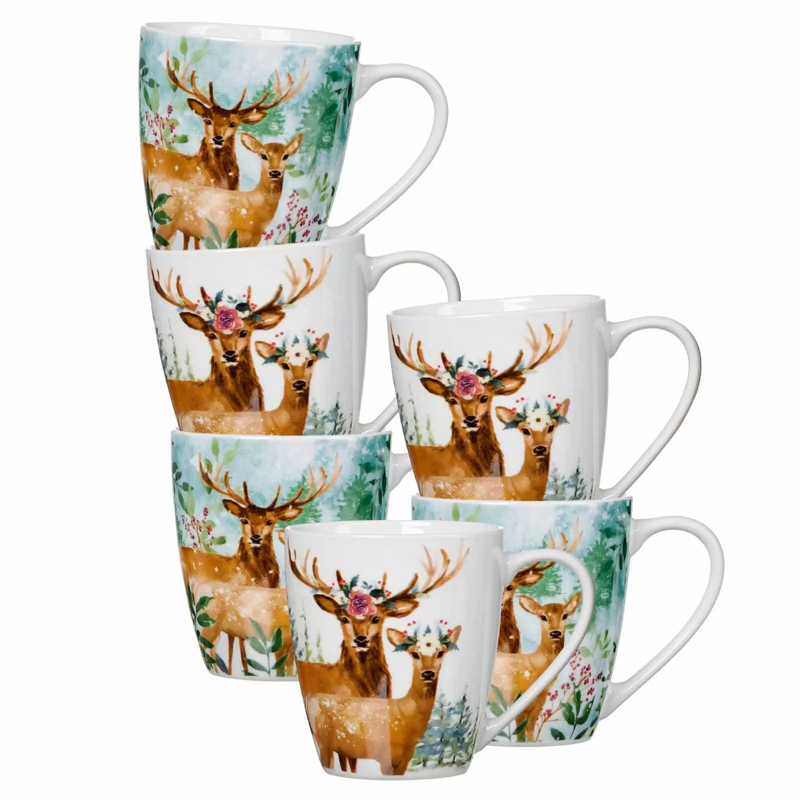 Ritzenhoff Breker Mug Winter Forest assorted colors 360 ml 6-piece set