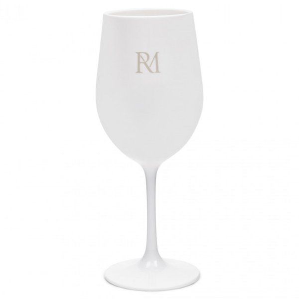 Rivièra Maison Riviera Maison Plastic Wine Glass Monogram Outdoor White
