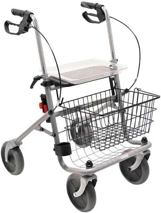 Drive Medical Cristallo Standard Walker with Wheels, Silver