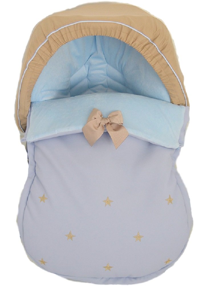 Borda The Universal Sleeping Bag (Mat + Sun Canopy) for Group 0 or Maxicosi Available in several models and colours (Sidney Light Blue/Camel)