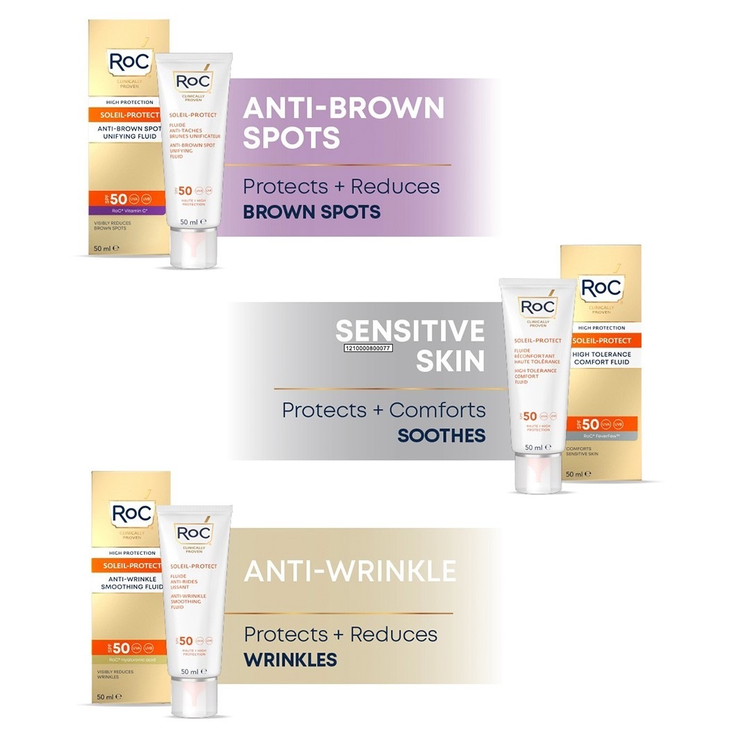 RoC sunscreen Soleil-Protect Anti-Wrinkle Smoothing Fluid SPF 50