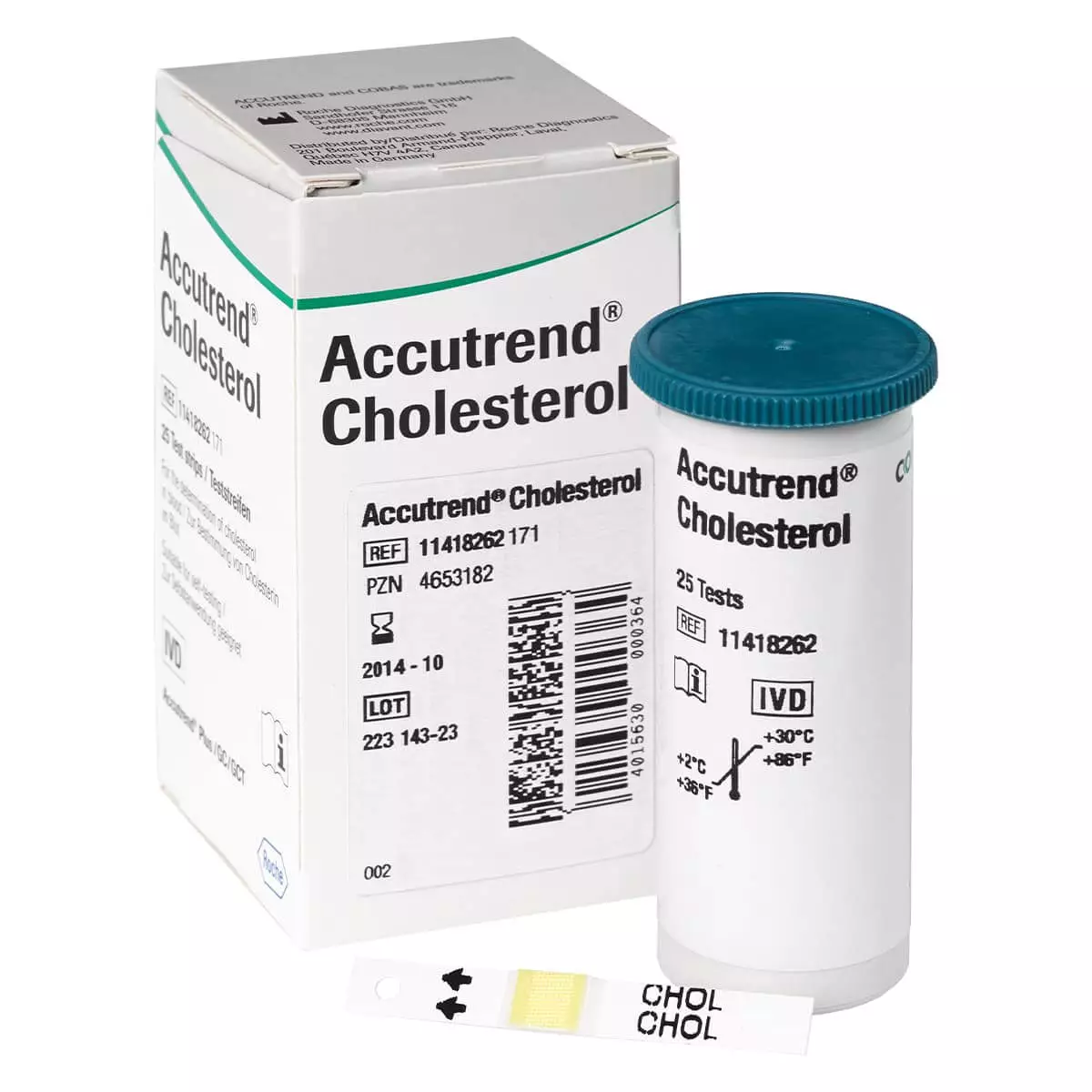 Roche Accutrend cholesterol test strips 25 tests