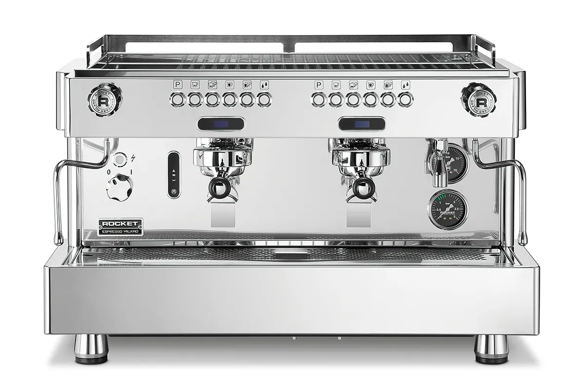 Rocket Espresso Rocket RE A2 portafilter professional barista espresso machine 2 groups wit