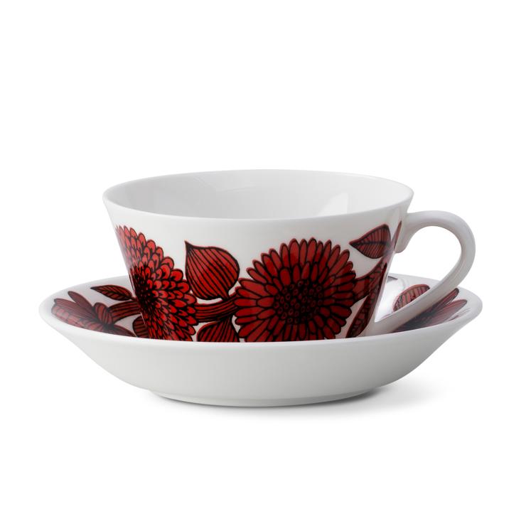 gustavsbergs-porslinsfabrik Röd Aster Teacup
