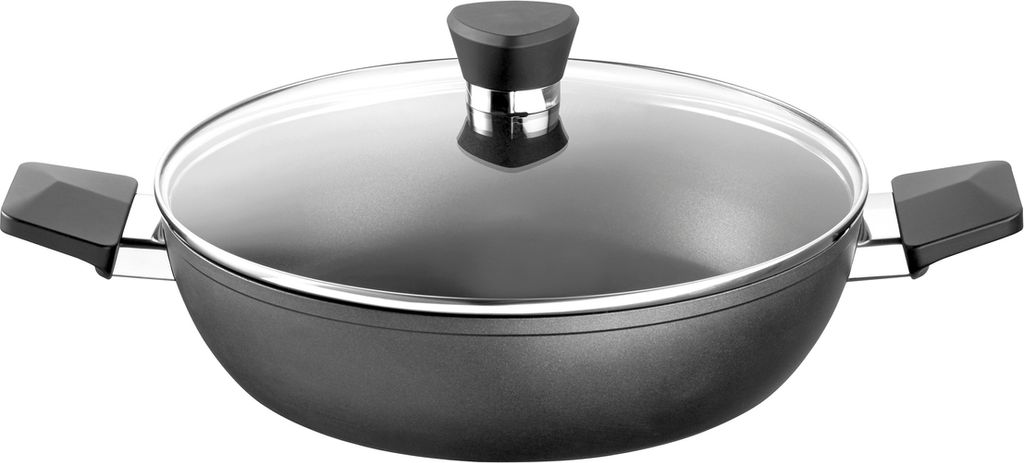 ROHE Germany Henry aluminum serving pan, 28 cm, with glass lid