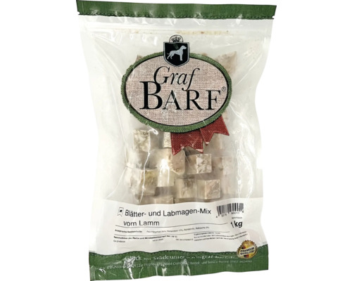 Raw food dog food BARF Graf BARF omasum & abomasum lamb 1.0 kg deep frozen