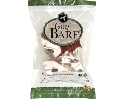 Raw food dog food BARF Graf BARF breast bone veal (large) 1.0 kg deep frozen