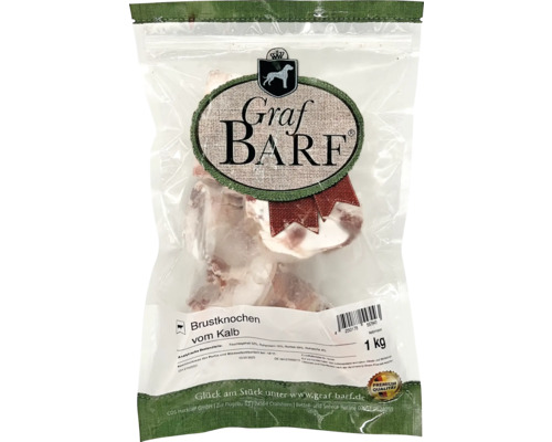 Raw food dog food BARF Graf BARF breast bone veal (small) 1.0 kg deep frozen