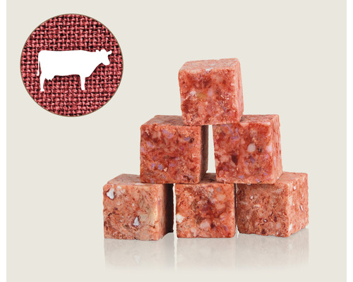 Raw dog food, frozen BARF, Graf BARF, beef breast bones, finely ground, 1 kg, deep-frozen
