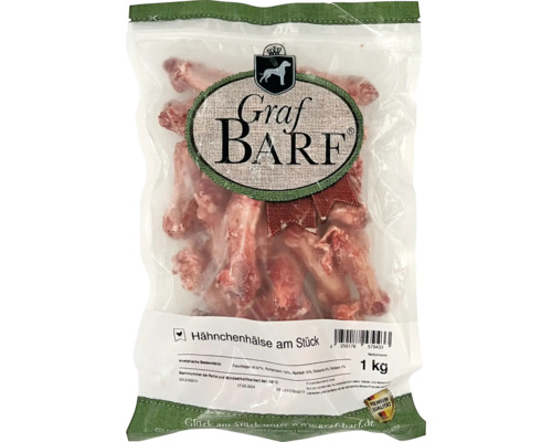 Raw food dog food BARF Graf BARF chicken necks whole 1.0 kg deep frozen