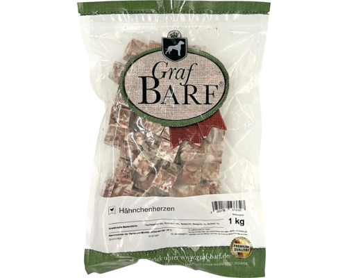 Raw food dog food BARF Graf BARF chicken hearts 1.0 kg deep frozen