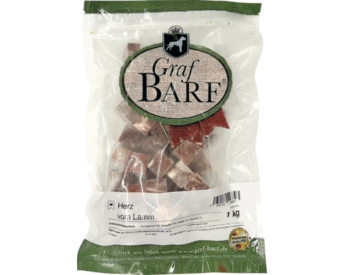 Raw food dog food BARF Graf BARF Heart Lamb 1.0 kg deep frozen