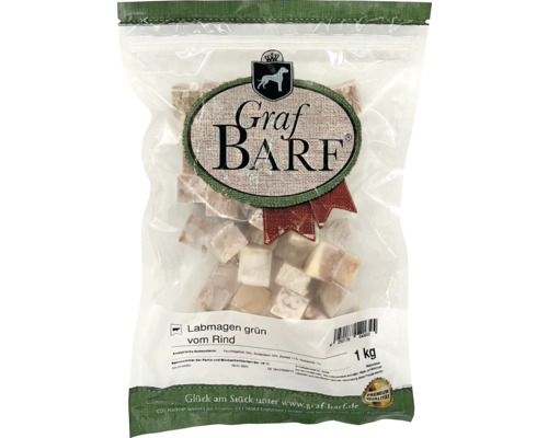 Raw dog food, frozen BARF, Graf BARF abomasum beef, 1.0 kg, deep frozen