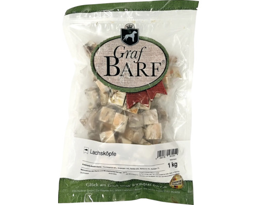 Raw food dog food BARF Graf BARF salmon heads 1.0 kg deep frozen