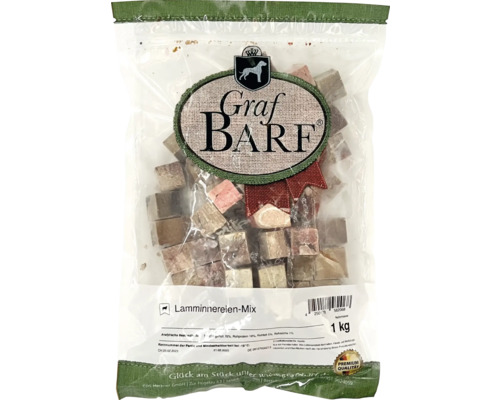 Raw food, frozen dog food BARF Graf BARF Lamb Offal Mix 1.0 kg deep frozen
