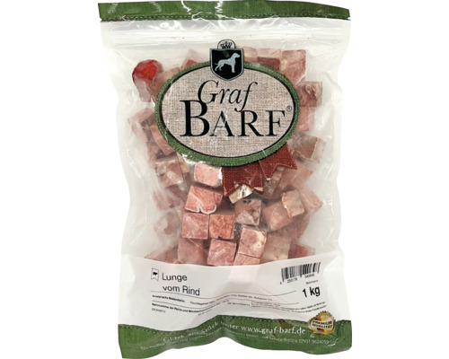 Raw dog food, frozen BARF, Graf BARF beef lung, 1.0 kg, deep-frozen