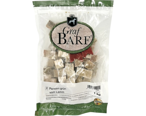 Raw food dog food BARF Graf BARF tripe green lamb 1.0 kg deep frozen