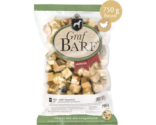 Raw food dog food BARF Graf BARF travel menu chicken 0.75 kg deep frozen