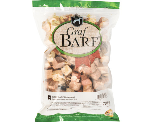 Raw food dog food BARF Graf BARF travel menu beef 0.75 kg deep frozen