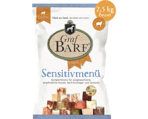 Raw food dog food BARF Graf BARF Sensitive Menu Lamb 2.5 kg deep frozen