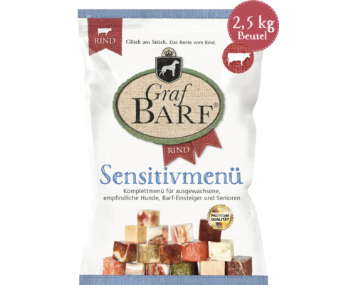 Raw food dog food BARF Graf BARF Sensitive Menu Beef 2.5 kg deep frozen