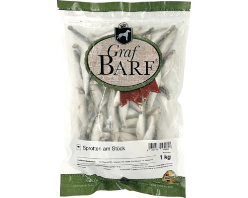 Raw food dog food BARF Graf BARF sprats, whole, 1.0 kg, deep-frozen