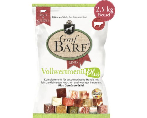 Raw food dog food BARF Graf BARF Complete Menu Plus Beef 2.5 kg deep frozen
