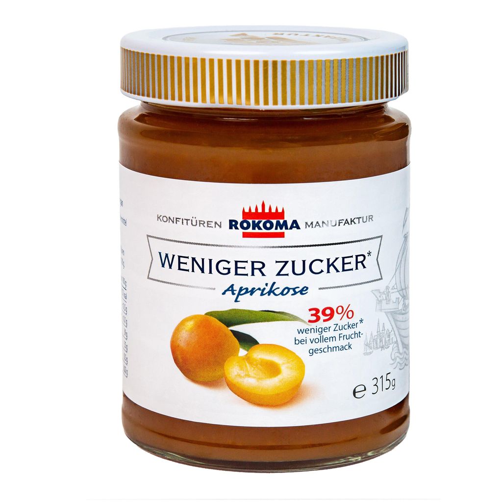 Lausitzer Früchteverarbeitung Rokoma Apricot Fruit Spread - Less Sugar 12x315g