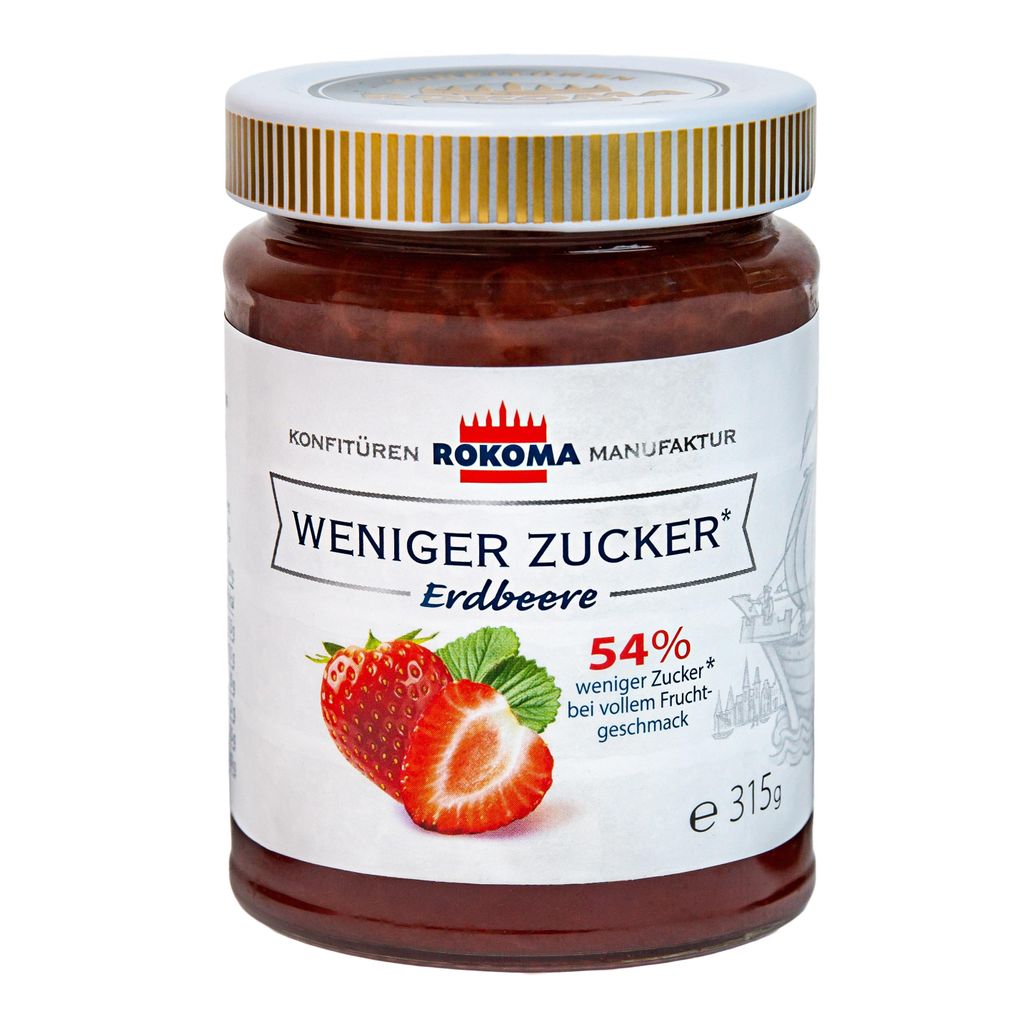 Lausitzer Früchteverarbeitung Rokoma Strawberry Fruit Spread - Less Sugar 315g