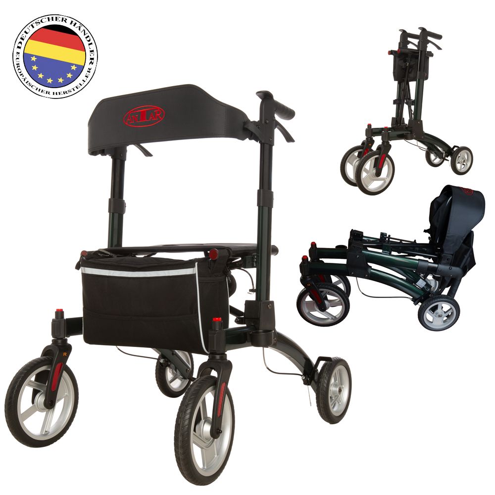 Rollator with seat & bag – lightweight, stable & comfortable